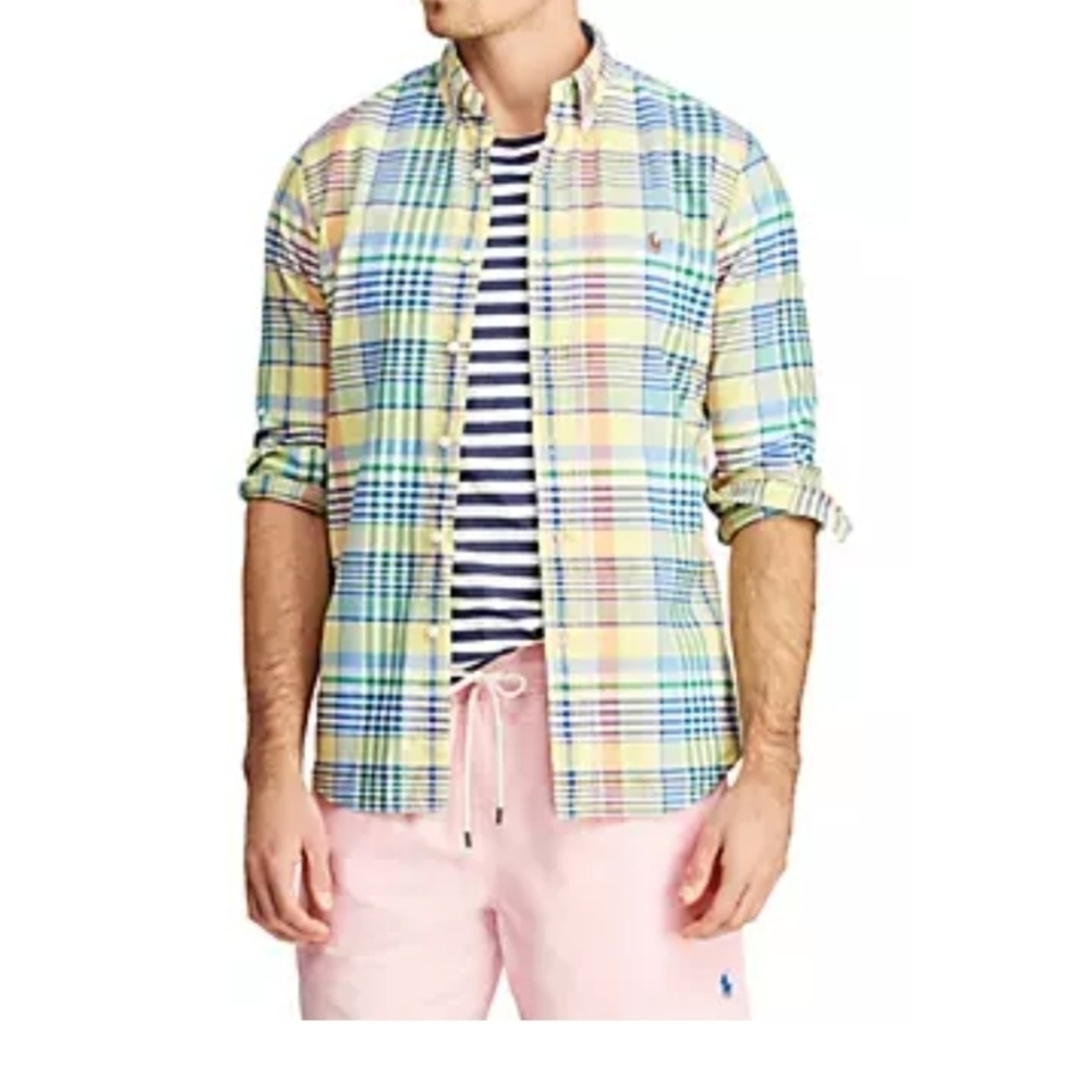 Polo Button Up Or Button Down Multi-Color Print P… - image 1